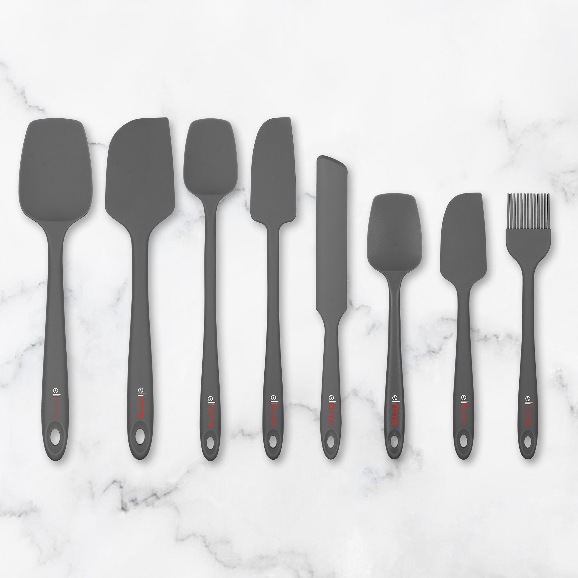 3 Piece Silicone Spatula Set - Red